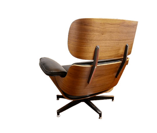 Sillón estilo Eames Ottoman Lounge negro