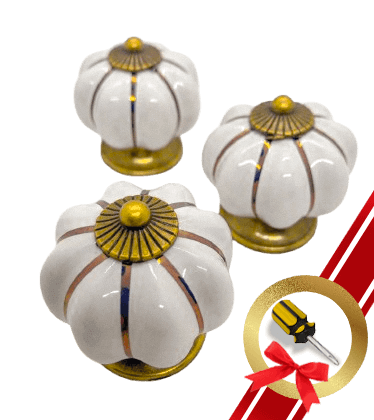Tiradores Blancos Eazizi – Cerámica vintage ✨