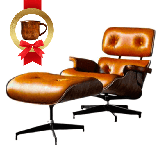 Sillón estilo Eames Ottoman Lounge café